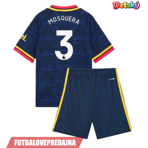 Lacne Dětský Futbalové dres Arsenal Cristhian Mosquera #3 2026-27 Krátky Rukáv - Preč (+ trenírky)